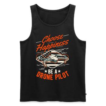 Drohnenpilot Geschenk Drohne Quadrocopter - Männer Premium Bio Tank Top - Schwarz - Vorne - Michal (187cm)