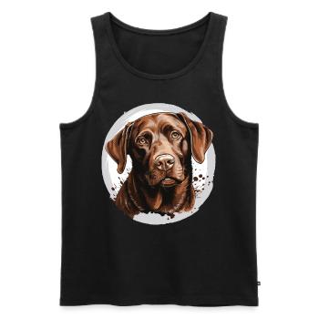 Labrador - Männer Premium Bio Tank Top - Schwarz - Vorne - AI Model Male 178 light (178cm)