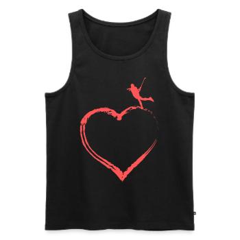 Cœur de hockey sur gazon - Débardeur bio Premium Homme - noir - Devant - Michal (187cm)