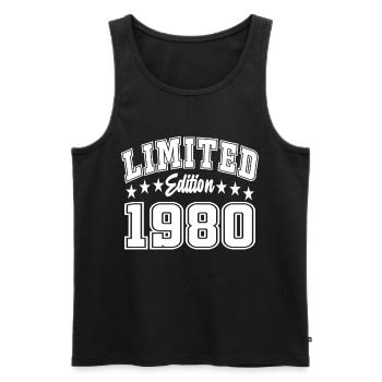 Limited Edition 1980 - Men's Premium Organic Tank Top - black - Front - Michal (187cm)