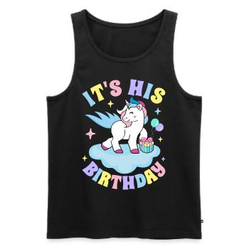 Fête d’anniversaire de fille - Débardeur bio Premium Homme - noir - Devant - Michal (187cm)