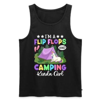 Camping-car Camping Fille Camper - Débardeur bio Premium Homme - noir - Devant - Michal (187cm)