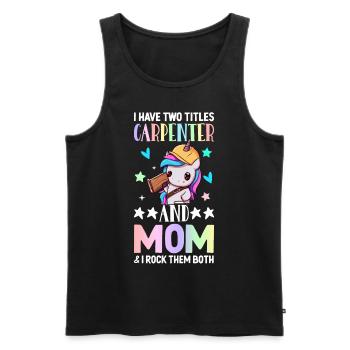 Zimmerei Holzarbeiter - Männer Premium Bio Tank Top - Schwarz - Vorne - AI Model Male 178 light (178cm)