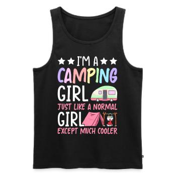 Femme Camper Camping-car Camping - Débardeur bio Premium Homme - noir - Devant - Michal (187cm)