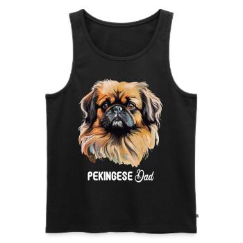 Pékinois - Débardeur bio Premium Homme - noir - Devant - AI Model Male 178 light (178cm)