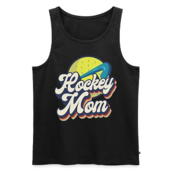 Maman de hockey sur gazon Maman de hockey rétro - Débardeur bio Premium Homme - noir - Devant - Michal (187cm)