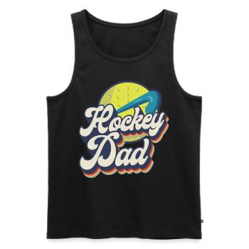 Field Hockey Dad Retro Hockey Dad - Männer Premium Bio Tank Top - Schwarz - Vorne - Michal (187cm)