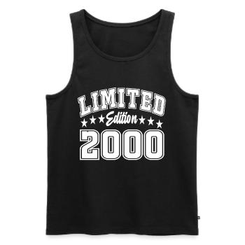 Limited Edition 2000 - Men's Premium Organic Tank Top - black - Front - Michal (187cm)