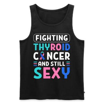 Fighting Thyroid Cancer And Still Sexy Thyroid - Men's Premium Organic Tank Top - black - Front - Michal (187cm)
