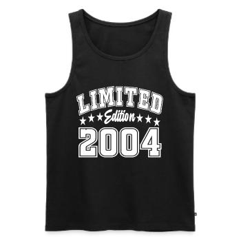 Limited Edition 2004 - Men's Premium Organic Tank Top - black - Front - AI Model Male 178 light (178cm)
