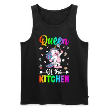 Köchin kocht - Männer Premium Bio Tank Top - Schwarz - Vorne - Michal (187cm)