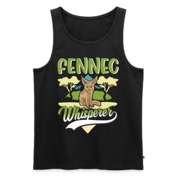 Fennec Whisperer Fennec Desert Fox - Men's Premium Organic Tank Top - black - Front - Michal (187cm)