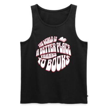 Books change the World - Retro Englisch Lehrer - Männer Premium Bio Tank Top - Schwarz - Vorne - AI Model Male 178 light (178cm)