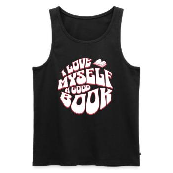 I love Books - Bücher lesen Retro Englisch Lehrer - Männer Premium Bio Tank Top - Schwarz - Vorne - AI Model Male 178 light (178cm)