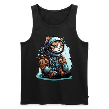 Cat Astronaut Helmet Space Explorer Astronauts Cat - Männer Premium Bio Tank Top - Schwarz - Vorne - AI Model Male 178 light (178cm)