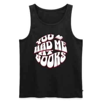 You Had Me at Books - Books Retro English Teacher - Débardeur bio Premium Homme - noir - Devant - Michal (187cm)