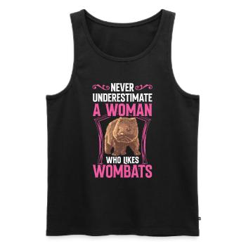 Femme Aimant Wombat Australie Marsupial - Débardeur bio Premium Homme - noir - Devant - Michal (187cm)