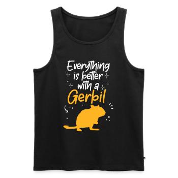 Everything is better with gerbil rodent Gerbil - Men's Premium Organic Tank Top - black - Front - Michal (187cm)