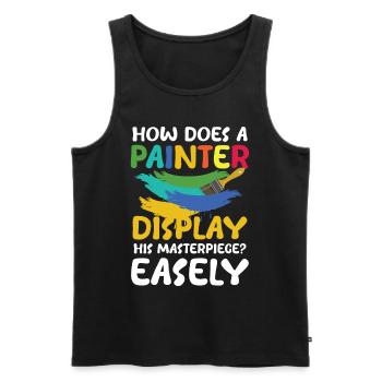 How Does A Painter Display His Masterpiece Easely - Männer Premium Bio Tank Top - Schwarz - Vorne - Michal (187cm)