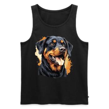 Rottweiler - Débardeur bio Premium Homme - noir - Devant - AI Model Male 178 light (178cm)