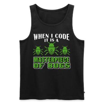 Masterpiece Of Bugs Computer Funny Sayings Program - Männer Premium Bio Tank Top - Schwarz - Vorne - AI Model Male 178 light (178cm)