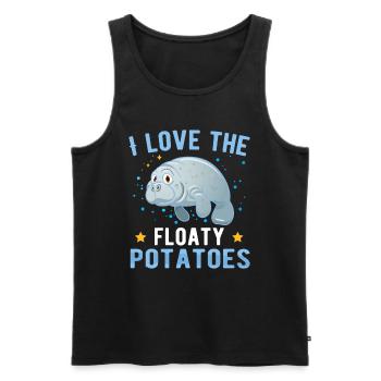 I love the floaty potatoes Süße Ozean Seekuh - Männer Premium Bio Tank Top - Schwarz - Vorne - Michal (187cm)