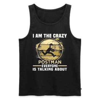 Postman Parcel Deliverer Birthday Postman - Men's Premium Organic Tank Top - black - Front - AI Model Male 178 light (178cm)