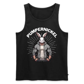 Pumpernickel Hase Powerlifting Gewichtheben - Männer Premium Bio Tank Top - Schwarz - Vorne - Michal (187cm)