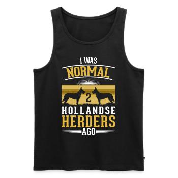 J’étais normal il y a 2 Hollandse Herders - Débardeur bio Premium Homme - noir - Devant - Michal (187cm)