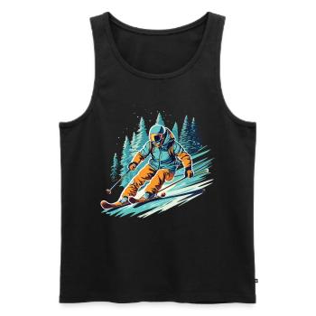 Speed and snow: downhill with the skier - Men's Premium Organic Tank Top - black - Front - Michal (187cm)