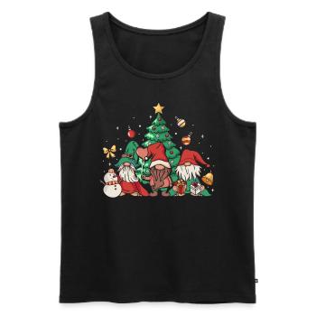 Noël des gnomies - Débardeur bio Premium Homme - noir - Devant - Michal (187cm)