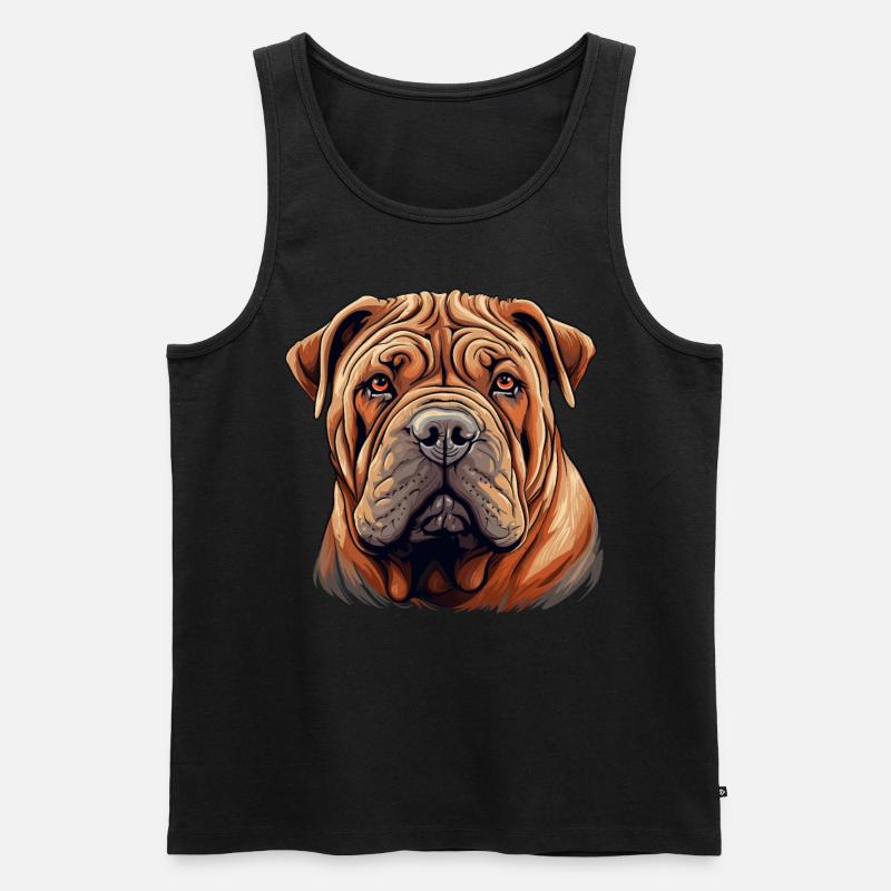 Shar Pei - Männer Premium Bio Tank Top - Schwarz