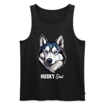 Husky - Men's Premium Organic Tank Top - black - Front - AI Model Male 178 light (178cm)