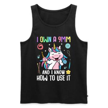 Häkeln Häkler Stricken - Männer Premium Bio Tank Top - Schwarz - Vorne - Michal (187cm)