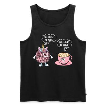 Lustig Häkeln Häkler Stricken - Männer Premium Bio Tank Top - Schwarz - Vorne - Michal (187cm)