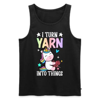 Crochet Crochet Yarn Lover - Men's Premium Organic Tank Top - black - Front - AI Model Male 178 light (178cm)