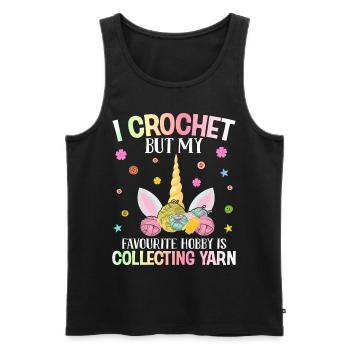 Crochet Crochet Yarn Lover - Men's Premium Organic Tank Top - black - Front - AI Model Male 178 light (178cm)