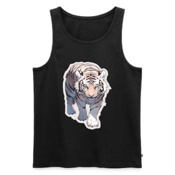 Tiger Wildcat Tiger Baby Baby Tiger Africa - Débardeur bio Premium Homme - noir - Devant - AI Model Male 178 light (178cm)