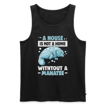 Cold Nose Warm Heart Manatee chubby manatee - Men's Premium Organic Tank Top - black - Front - AI Model Male 178 light (178cm)