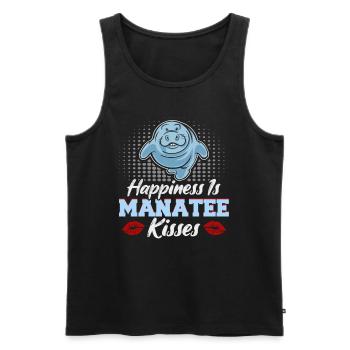 Cold Nose Warm Heart Manatee chubby manatee - Men's Premium Organic Tank Top - black - Front - AI Model Male 178 light (178cm)