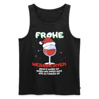 Lustiges Wichteln Frohe Weihnachten mit Getränke - Männer Premium Bio Tank Top - Schwarz - Vorne - Michal (187cm)