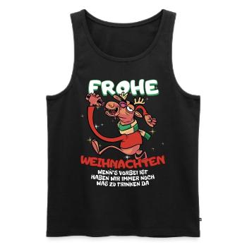 Lustiges Wichteln Frohe Weihnachten mit Getränke - Männer Premium Bio Tank Top - Schwarz - Vorne - Michal (187cm)