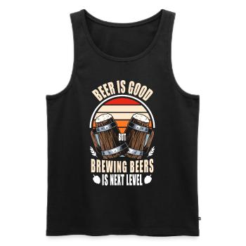 Funny Craft Beer Homebrew Retro Brewery - Männer Premium Bio Tank Top - Schwarz - Vorne - Michal (187cm)