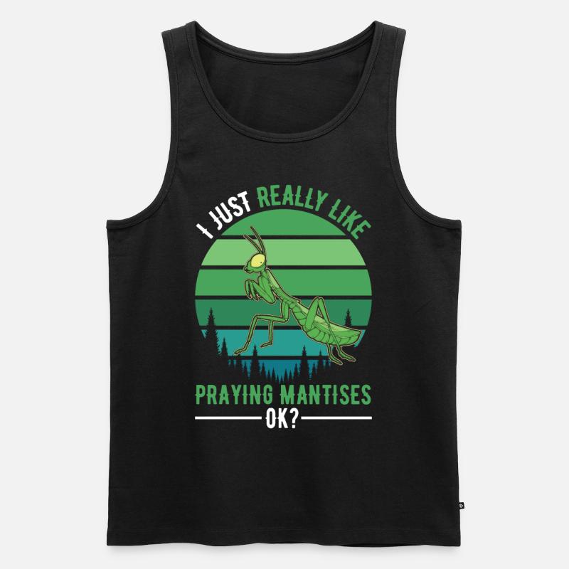Gottesanbeterin Geschenk Mantis Fangschrecke - Männer Premium Bio Tank Top - Schwarz
