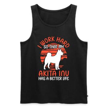 Travailler pour Akita Inu Shiba Inu - Débardeur bio Premium Homme - noir - Devant - Michal (187cm)