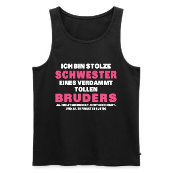 Ich Bin Stolze Schwester Eines Verdammt Tollen - Männer Premium Bio Tank Top - Schwarz - Vorne - AI Model Male 178 light (178cm)