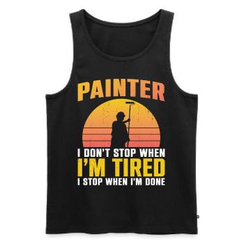 House Painter Decorator Retro - Men's Premium Organic Tank Top - black - Front - AI Model Male 178 light (178cm)
