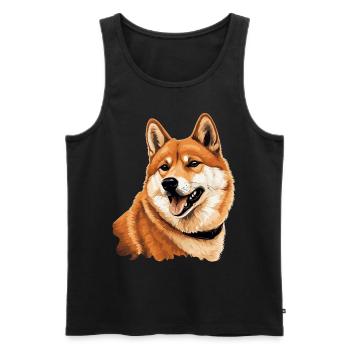 Shiba Inu - Men's Premium Organic Tank Top - black - Front - AI Model Male 178 light (178cm)