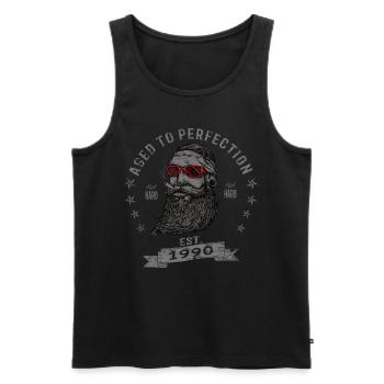 1990 Geburtstag Aged to perfection Old Man - Männer Premium Bio Tank Top - Schwarz - Vorne - Michal (187cm)