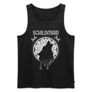 Schildmaid Wikinger Odins Wolf Wölfe Winkingerin - Männer Premium Bio Tank Top - Schwarz - Vorne - AI Model Male 178 light (178cm)